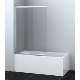 Шторка для ванны раздвижная, прозрачное стекло 6 мм, покрытие easy clean, профиль хром, Azario BOSTON 143, 80х140 (AZ-143)