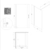 Душевое ограждение AZARIO FELTON 100х200 walk-in, прозрачное cтекло 8 мм с покрытием easy clean, черный матовый профиль (AZ-151S 100)