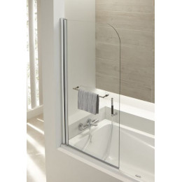 Шторка на ванну с полотенцедержателем, стекло прозрачное, профиль хром, 80x145, Jacob Delafon Odeon Up (E4932-GA)