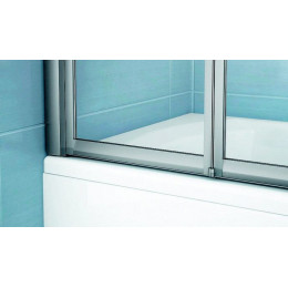 Шторка для ванны, профиль белый, стекло прозрачное, Ravak VS3 115