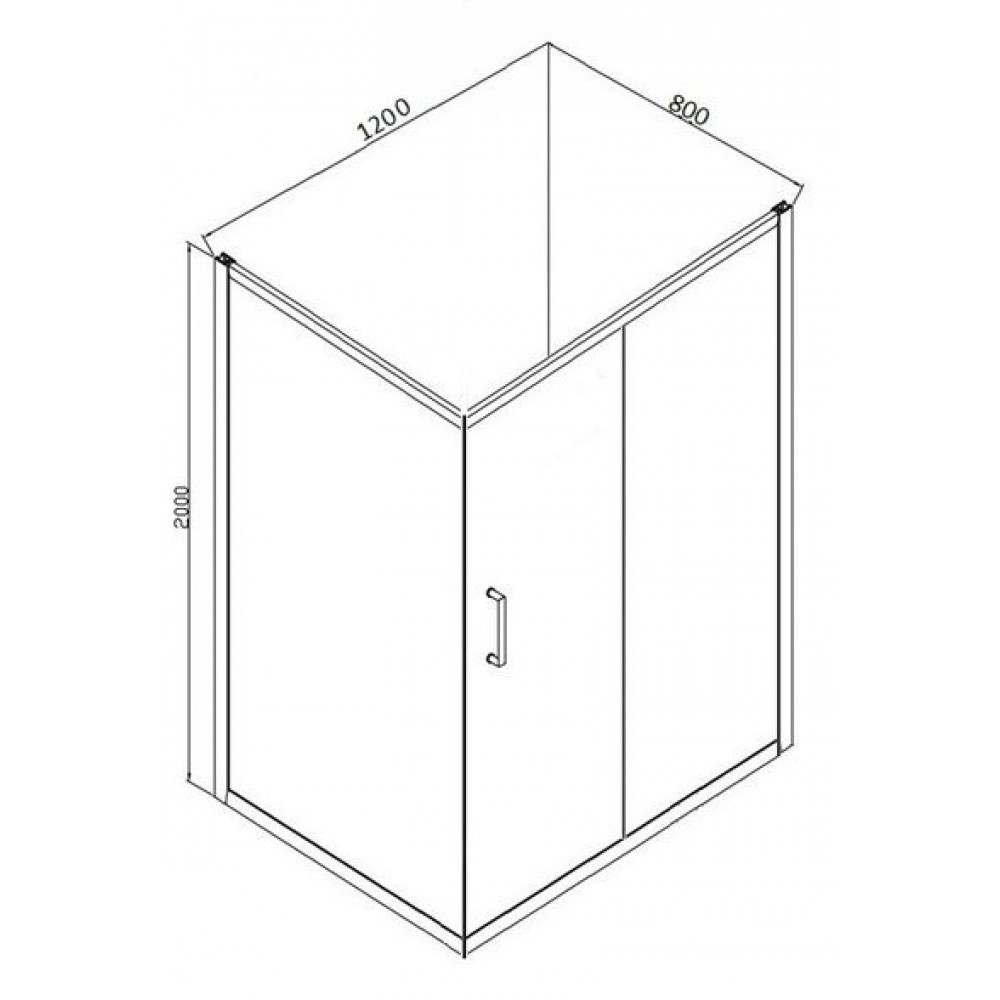 Душевое ограждение Bravat LINE 1200x800x2000, без поддона (BS120.3101A)