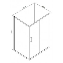 Душевое ограждение Bravat LINE 1200x800x2000, без поддона (BS120.3101A)