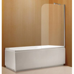 Шторка для ванны, прозрачное стекло 6 мм, покрытие Easy Clean, цвет профиля серебро, 800х1400, Azario MERRIT (AZ-NF6310 800)