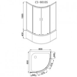 Душевое ограждение Loranto 80х80х195, поддон 40 см (CS-8010S)