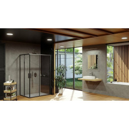 Душевая дверь Ravak Blix Slim BLSRV2K-100 стекло Transparent, профиль Черный матовый (X1XMA0300Z1)