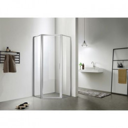 Душевое ограждение Azario RICHMOND 1000х1000х2000 5-угольный, БЕЗ ПОДДОНА, прозрачное стекло 6 мм,  профиль серебро (AZ-NAG3231 1000)