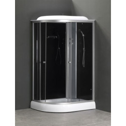 Душевая кабина LORANTO 120х80х215 с низким поддоном 13 см, черное закаленное стекло 4 мм, профиль хром (CS-66121R G 120)
