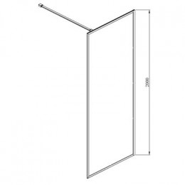 Душевая перегородка  Azario RICHMOND Walk-in 900х2000 прозрачное стекло 6 мм,  цвет профиля серебро (AZ-NAG6310 900)