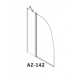 Шторка для ванны, хром, прозрачное стекло 6 мм, 100*140, Azario BOSTON (AZ-142)