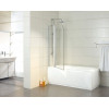 Шторка для ванны Azario MERRIT 1100(700+400)х1400 прозрачное стекло 6 мм, покрытие EASY CLEAN, цвет профиля серебро (AZ-NF6221 1100)
