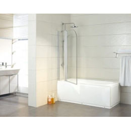 Шторка для ванны, прозрачное стекло 6 мм, покрытие Easy Clean, цвет профиля серебро, 1100х1400, Azario MERRIT (AZ-NF6221 1100)