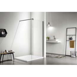 Душевая перегородка Azario CHICAGO Walk-in 1000x1950 прозрачное стекло 8 мм, покрытие EASY CLEAN, цвет профиля черный (AZ-NAR6310 1000 Black)