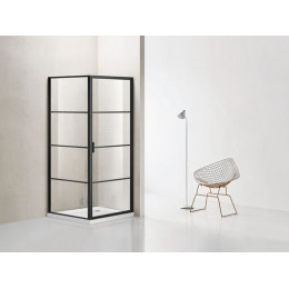 Душевое ограждение Azario RICHMOND 1000х1000х1950 R, без поддона, прозрачное стекло 6 мм, цвет профиля черный (AZ- NAG1221 1000 BLACK)