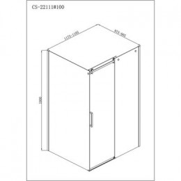 Душевое ограждение Loranto NEO 100x120x190 прозрачное закаленное стекло 8 мм, Easy clean, профиль серебро, без поддона (CS-22111-120*100)