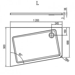 Душевой поддон из искусственного камня Ravak 10° Asymetric Pro 120x90 Белый (XA25G70101L)