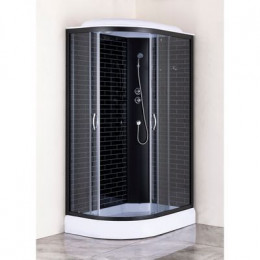 Душевая кабина Loranto 120х80х215 правосторонняя, поддон 13см, черный кирпичный узор, прозрачное стекло 4мм, профиль черный (CS6612013RGB120)