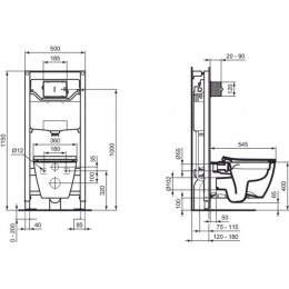Промо комплект Ideal Standard I.life B состоящий из подвесной унитаз i.life B, тонкое сидение Ideal Standard i.life и инсталляция (I500301)