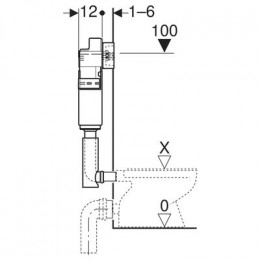 Скрытый бачок GEBERIT UP100 Delta 12 109.100.00.1