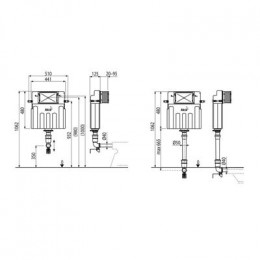 Бачок для унитаза Alcadrain скрытого монтажа, полипропилен (AM112W)