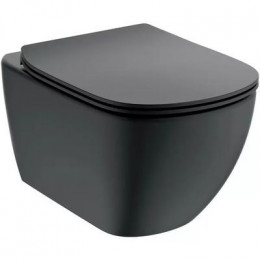 Промо-комплект TESI silk black инсталляция с унитазом и сиденьем с микролифтом + кнопка смыва в подарок (T3868V3 )