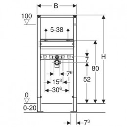 Инсталляция Geberit Duofix для раковины, 112 см, вертикальный смеситель (111.434.00.1)