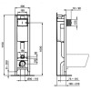 Встраиваемая инсталляция для монтажа подвесных унитазов  PROSYS ECO FRAME M (E2332AA)  - с хромированной механической панелью Oleas M2 (R0121AA)
