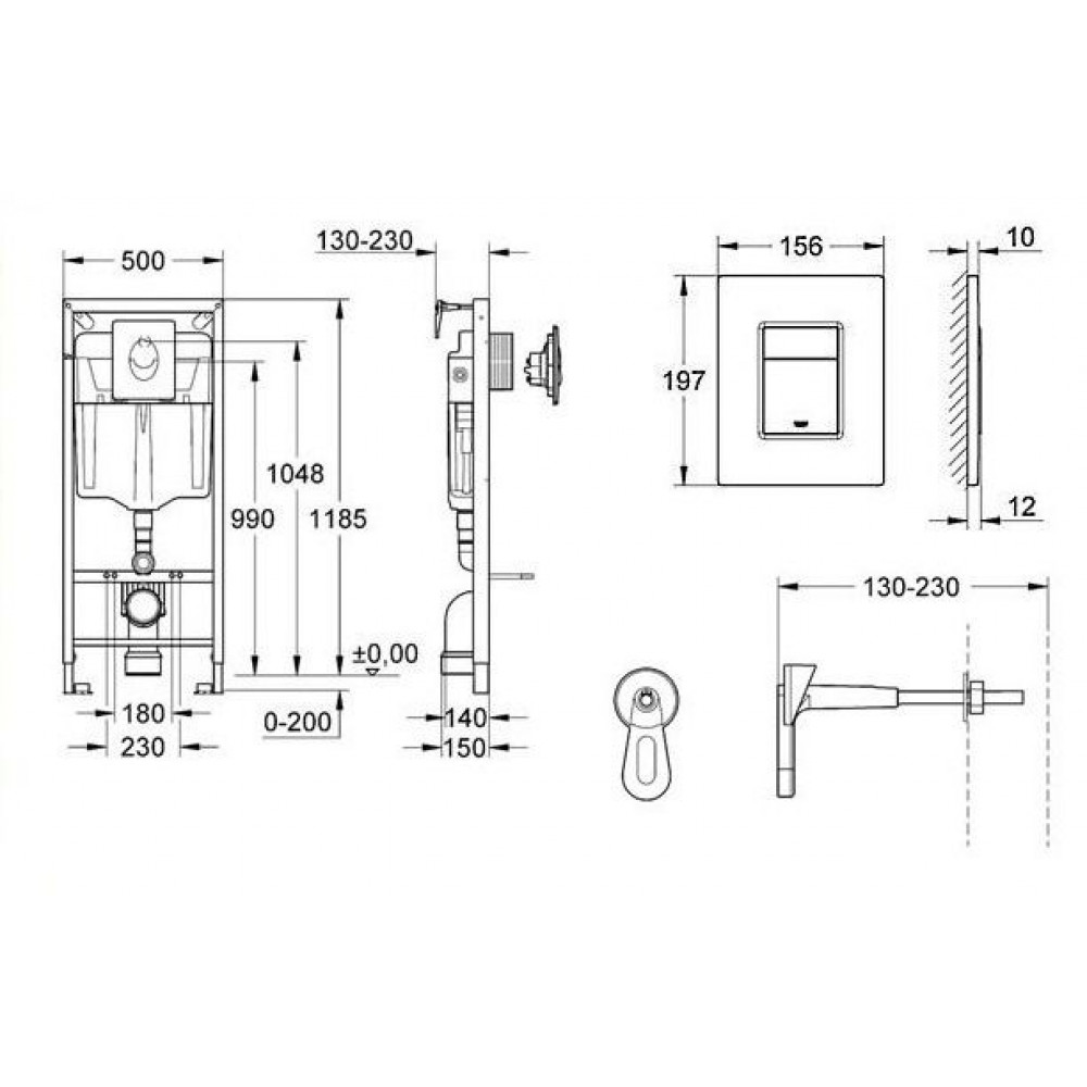 Система инсталляции для унитаза GROHE Rapid SL, с панелью смыва Skate Cosmopolitan, хром (38772001)