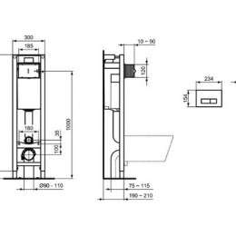 Промо-комплект 3 в 1 Ideal Standard EUROVIT Rimless, состоящий из безободкового подвесного унитаза, с сидением и крышкой с функцией плавного закрытия и встраиваемой инсталляцией (W660101SET)
