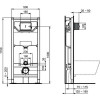 Комплект унитаза с инсталляцией Ideal Standard Tesi Aqua Blade с сиденьем Микролифт и Белой клавишей смыва (T3868V1/115AC)
