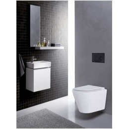 Сет AZARIO инсталляция с панелью смыва + унитаз Teramo( круглый)  с сидением микролифт +клавиша черная (AZ-8010-1000+AZ-8200-0013+AZ-0053)