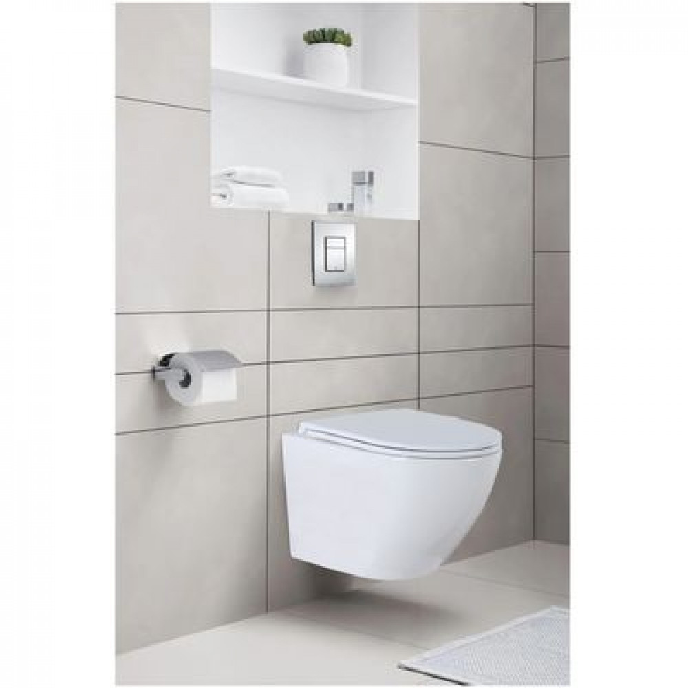 Сет 3 в 1 инсталляция Grohe Rapid SL с клавишей смыва  + подвесной унитаз Azario Grado c быстросъемным сиденьем микролифт (38772001+AZ-0046N)