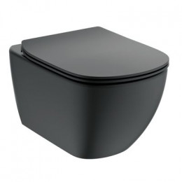 Промо-комплект Ideal Standard Tesi silk Blade Унитаз подвесной с инсталляцией с сиденьем Микролифт + Черная матовая клавиша смыва в подарок (T3868V3/121A6)