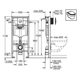 Комплект унитаза с инсталляцией Grohe Solido Perfect с кнопкой смыва Хром и сиденьем Микролифт (39192000)