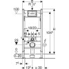 Инсталляция Geberit Duofix для подвесного унитаза, со смывным бачком Delta, смывная клавиша Delta01, хром глянец (458.149.21.1)
