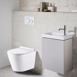 Сет LORANTO Инсталляция + унитаз Azario FONTI подвесной, безободковый, с быстросъемным сиденьем микролифт (4501+AZ-402W)