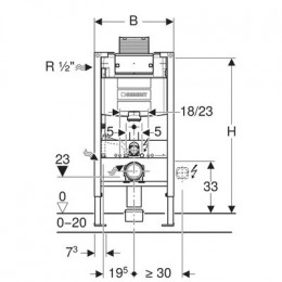 Инсталляция Geberit Duofix для подвесного унитаза, 98 см, со смывным бачком скрытого монтажа Omega 12 см (111.030.00.1)