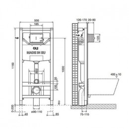 Инсталляция Oli 120 Eco Sanitarblock с белой клавишей смыва (879236mSL01)
