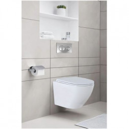 Сет AZARIO инсталляция с панелью смыва + унитаз Grado N с сидением микролифт+ клавиша 0011, хром глянцевый (AZ-8010-1000+AZ-8200-0011+AZ-0046N)