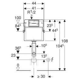 Скрытый бачок GEBERIT UP100 Delta 12 109.100.00.1