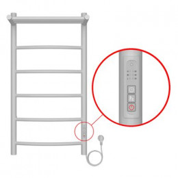 Полотенцесушитель электрический AZARIO VERONA 400/800 5 секций, с полкой, диммер справа, белый (AZ04848PW)