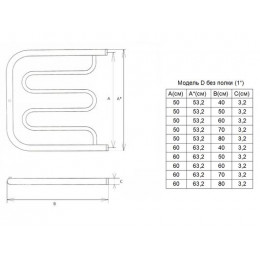 Полотенцесушитель водяной ДВИН D фокстрот 50/50 без полки, полированный (4627085890232)