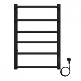 Полотенцесушитель электрический AZARIO MILAN 400/600 6 секций, диммер справа, черный (AZ90846B)