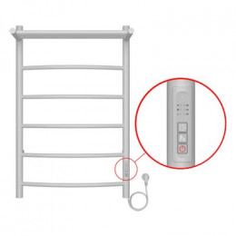 Полотенцесушитель электрический AZARIO VERONA 500/800 5 секций, с полкой, диммер справа, белый (AZ04858PW)