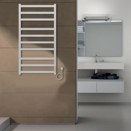 Полотенцесушитель электрический AZARIO PALERMO 500/1000 квадрат, 10 секций, диммер справа, белый (AZ83850W)