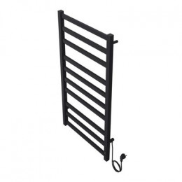 Полотенцесушитель электрический AZARIO PALERMO 500/1000 квадрат, 10 секций, диммер справа, черный (AZ83850B)