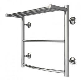 Полотенцесушитель водяной AZARIO VERONA 500/500 с полкой, 2 секции, нижнее/диагональное подключение, 1/2", хром (AZ04155P)