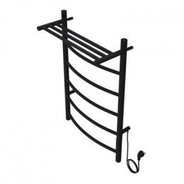 Полотенцесушитель электрический AZARIO VERONA 500/800 5 секций, с полкой, диммер справа, черный (AZ04858PB)