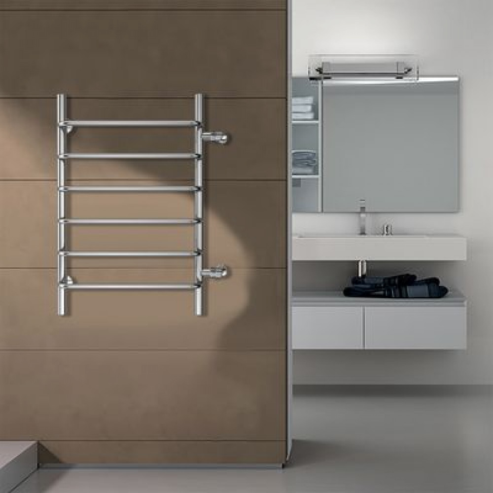 Полотенцесушитель водяной AZARIO MODENA 500/800 6 секций, боковое подключение, 1", хром (AZ08558)