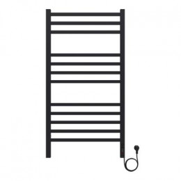 Полотенцесушитель электрический AZARIO ANCONA 500/1000 квадрат, 12 секций, диммер справа, черный (AZ71850B)
