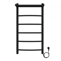 Полотенцесушитель электрический AZARIO VERONA 400/800 5 секций, с полкой, диммер справа, черный (AZ04848PB)